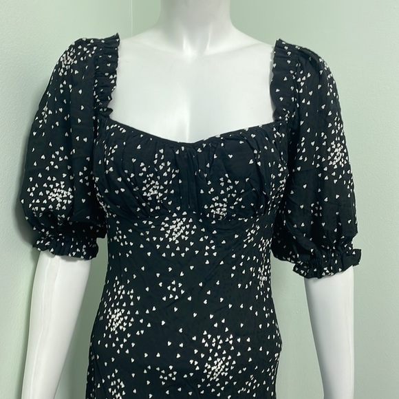 ANTHROPOLOGIE black and white mini heart print dress size small - Picture 10 of 14